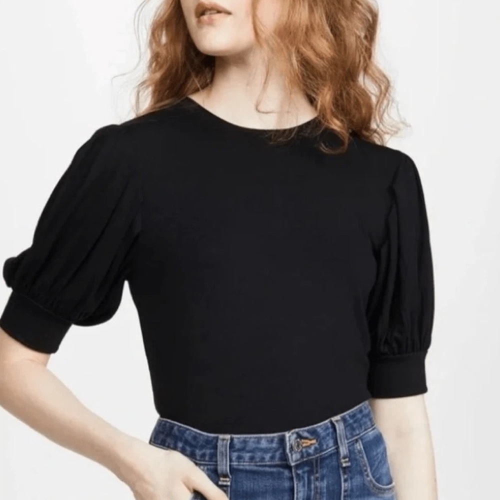 Frame Black Puff/ balloon Sleeve Top/tee size Small